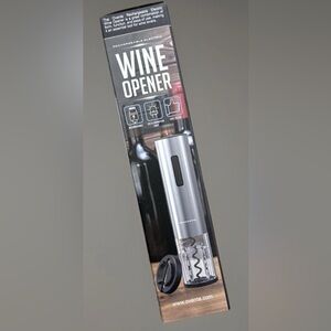 Rechargeable Electric Wine Opener Cutter Charging Cord Stainless New In Box